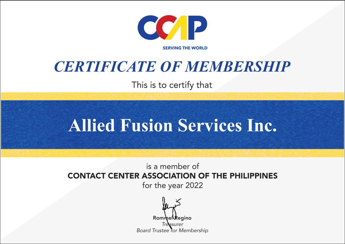 Read more about the article AFSI as New Member of Contact Center Association of the Philippines